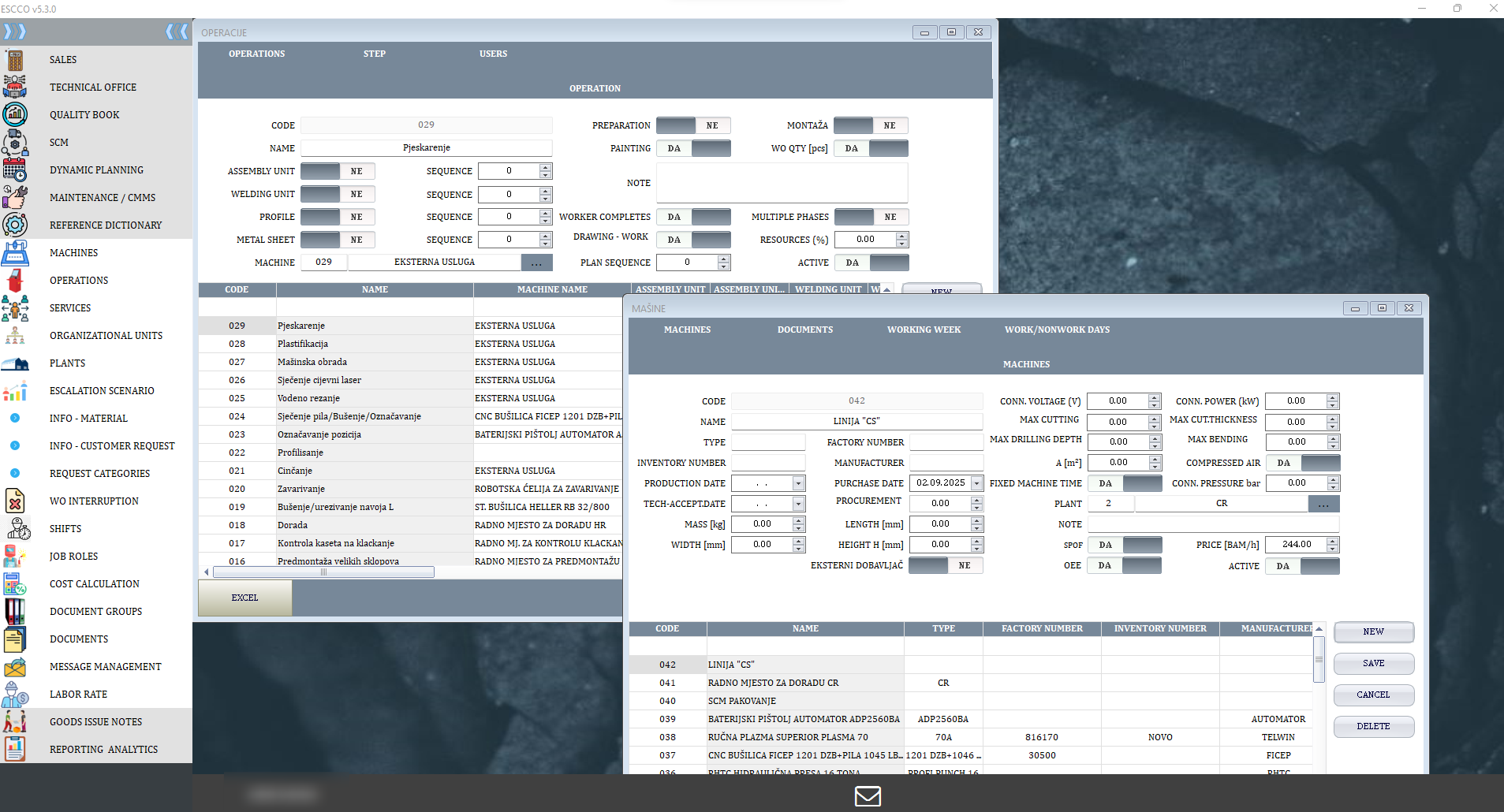 Manufacturing ERP - Codebook and product catalog management